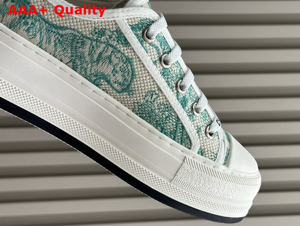 Dioriviera Walk N Dior Platform Sneaker Cotton Embroidered with Aquamarina Toile de Jouy Sauvage Motif Replica