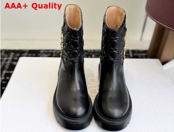 Diorly Ankle Boot Black Calfskin and Quilted Cannage Lambskin Replica