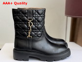 Diorly Ankle Boot Black Calfskin and Quilted Cannage Lambskin Replica