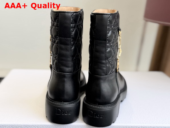 Diorly Ankle Boot Black Calfskin and Quilted Cannage Lambskin Replica