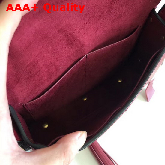 Diorodeo Calfskin Flap Bag in Scarlet Red Supple Calfskin Replica