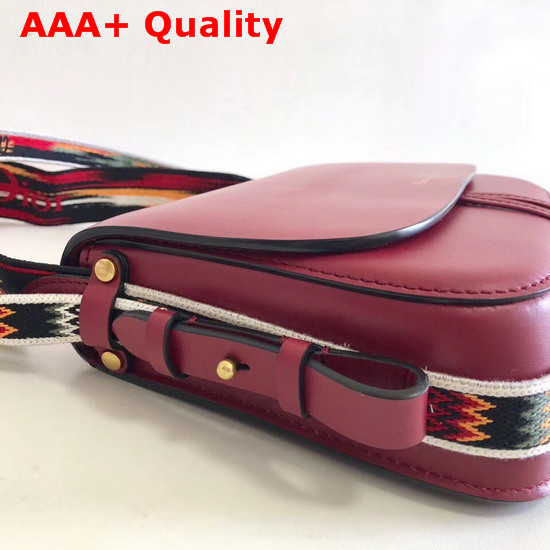 Diorodeo Calfskin Flap Bag in Scarlet Red Supple Calfskin Replica