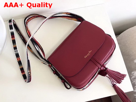 Diorodeo Calfskin Flap Bag in Scarlet Red Supple Calfskin Replica