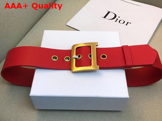 Diorquake Belt in Red Calfskin Replica