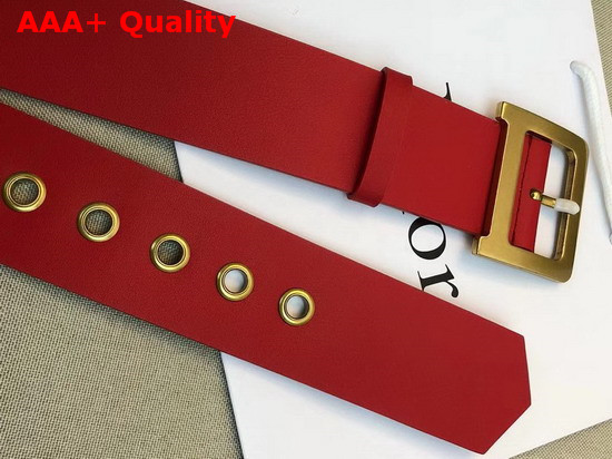 Diorquake Belt in Red Calfskin Replica