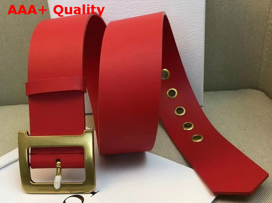 Diorquake Belt in Red Calfskin Replica