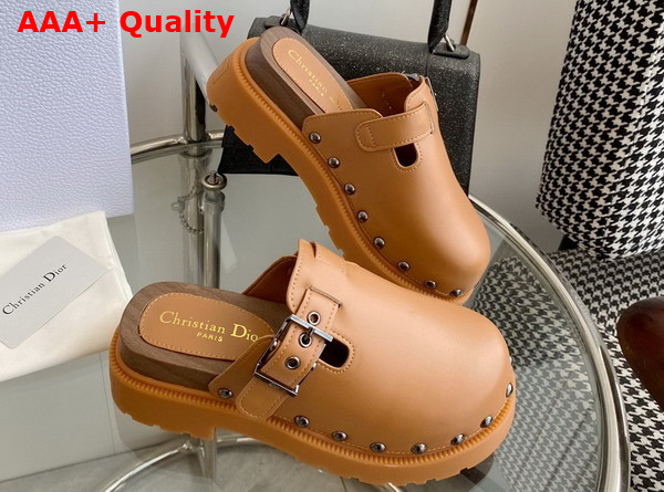Diorquake Clog Camel Calfskin Replica