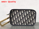 Diorquake Clutch in Blue Canvas Replica