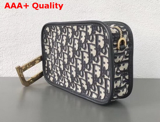 Diorquake Clutch in Blue Canvas Replica