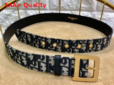Diorquake Dior Oblique Belt in Blue Dior Oblique Jacquard Canvas Replica