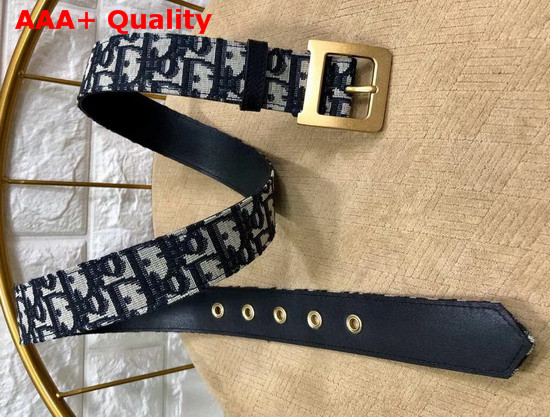 Diorquake Dior Oblique Belt in Blue Dior Oblique Jacquard Canvas Replica
