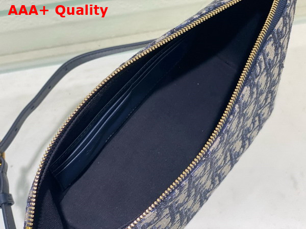 Diorstar Hobo Bag with Chain Blue Dior Oblique Jacquard Replica