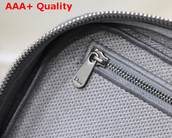 Diortravel Vanity Case Gray Stone Embroidered Cannage Canvas Replica