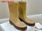 Diorunion Rain Boot Beige and Brown Two Tone Rubber with Dior Union Motif Replica