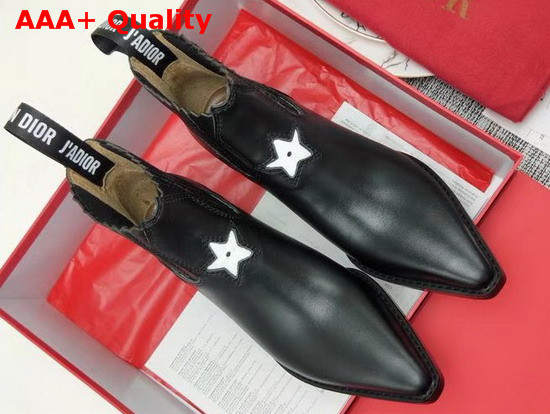 J Adior Ankle Boot in Black Calfskin Replica