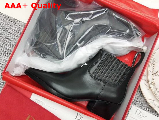 J Adior Ankle Boot in Black Calfskin Replica
