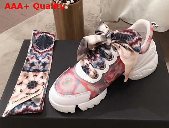 Jadior Kaleidiorscopic D Connect Sneaker in Red with Kaleidiorscopic Scarf Replica