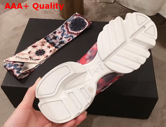 Jadior Kaleidiorscopic D Connect Sneaker in Red with Kaleidiorscopic Scarf Replica