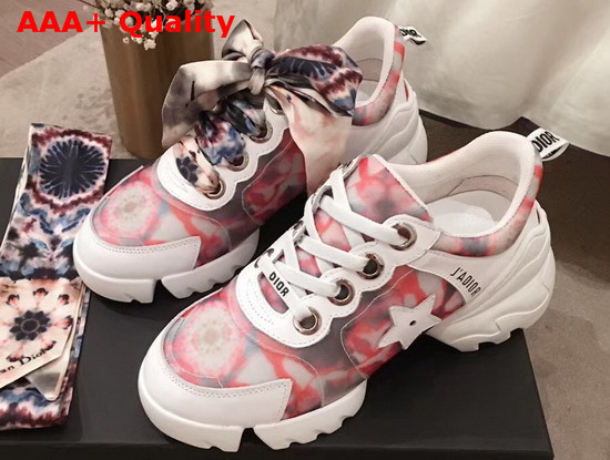 Jadior Kaleidiorscopic D Connect Sneaker in Red with Kaleidiorscopic Scarf Replica