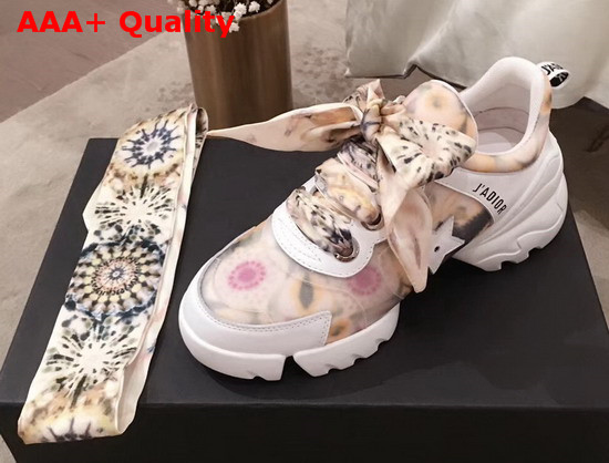 Jadior Kaleidiorscopic D Connect Sneaker in Yellow with Kaleidiorscopic Scarf Replica