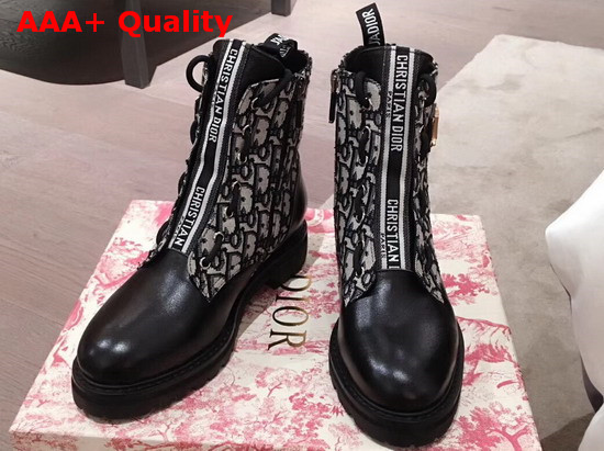 Jadior Oblique and Black Calfskin Boot Replica