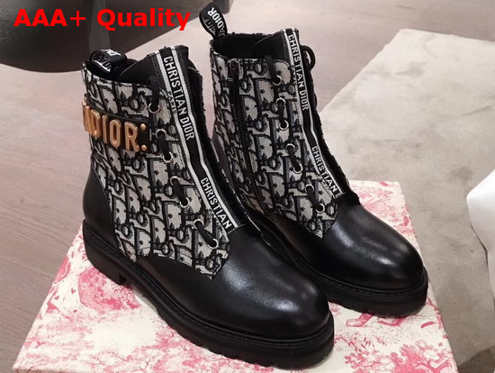 Jadior Oblique and Black Calfskin Boot Replica