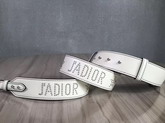 Jadior Studded Shoulder Strap in White Calfskin Silver Hardware For Sale