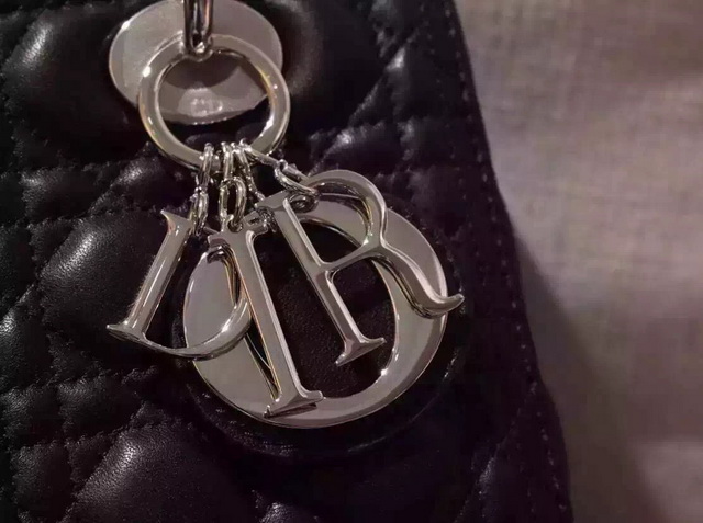 Lady Dior Bag Black Lambskin Silver Hardware for Sale