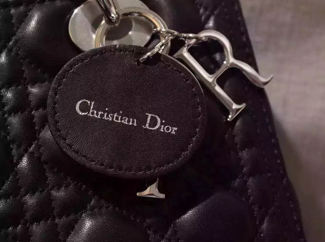 Lady Dior Bag Black Lambskin Silver Hardware for Sale