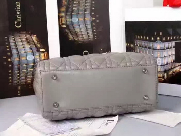 Lady Dior Bag Grey Lambskin Embroidered Shoulder Strap for Sale