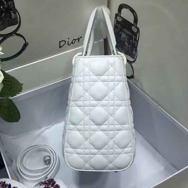 Lady Dior Bag White Lambskin Embroidered Shoulder Strap for Sale