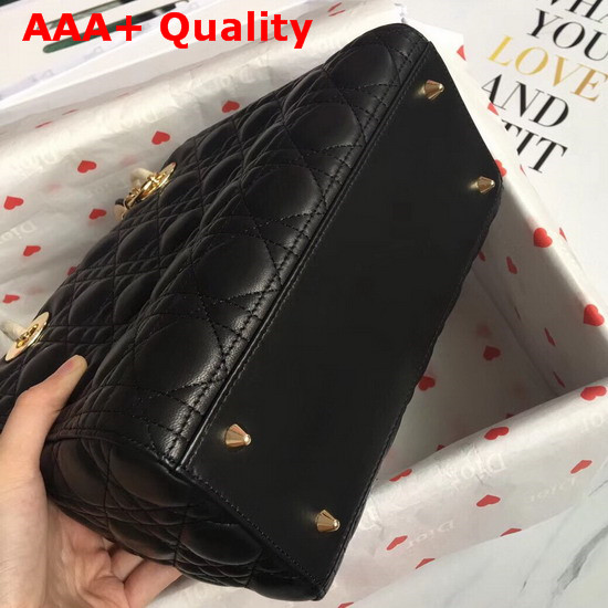 Lady Dior Bag in Black Cannage Lambskin with Gold Tone Jewellery Replica