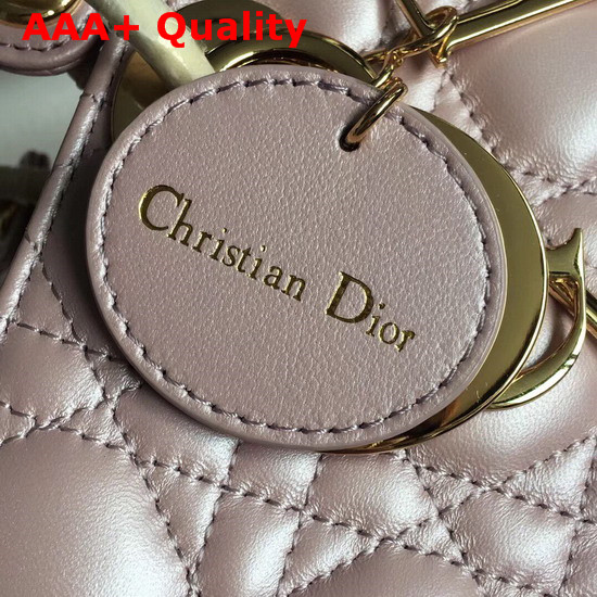 Lady Dior Bag in Pearl Pink Cannage Lambskin with Gold Tone Jewellery Replica