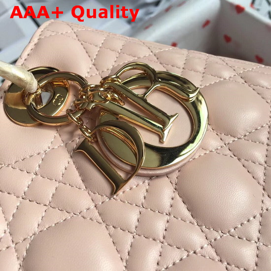 Lady Dior Bag in Pink Cannage Lambskin with Gold Tone Jewellery Replica