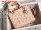Lady Dior Bag in Pink Cannage Lambskin with Gold Tone Jewellery Replica