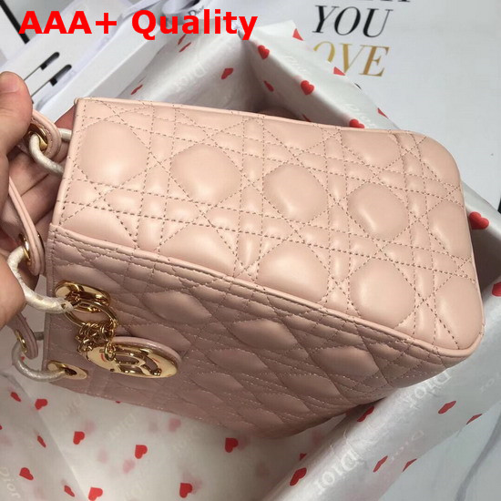 Lady Dior Bag in Pink Cannage Lambskin with Gold Tone Jewellery Replica