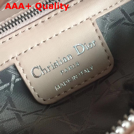Lady Dior Bag in Pink Cannage Lambskin with Silver Tone Jewellery Replica