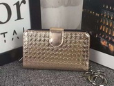 Lady Dior Eden Wallet in Champagne Micro Cannage Metallic Calfskin for Sale