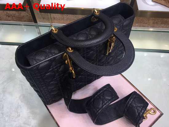 Lady Dior Tote Bag in Black Grained Calfskin Replica