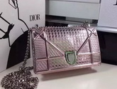 Mini Diorama Bag Light Pink Metallic Calfskin for Sale