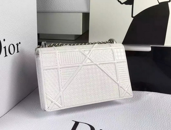 Mini Diorama Bag White Patent Leather for Sale