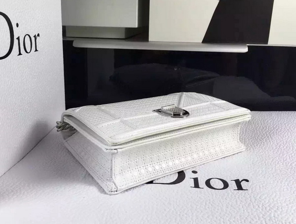 Mini Diorama Bag White Patent Leather for Sale