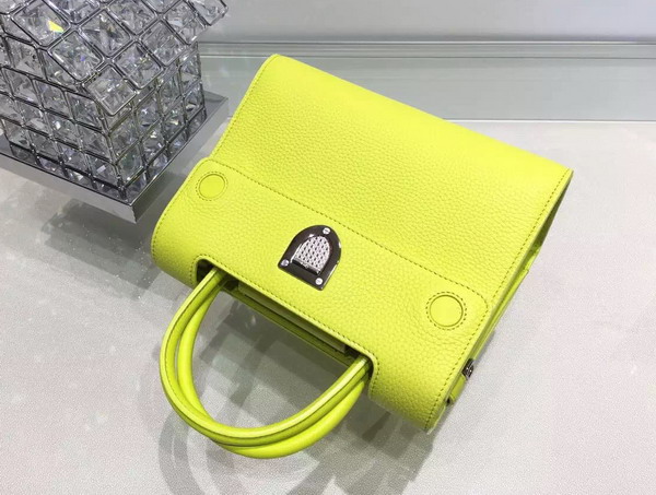 Mini Diorever Bag in Lemon Yellow Bullcalf Leather for Sale