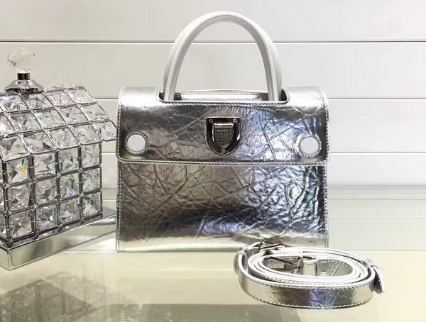 Mini Diorever Bag in Silver Calf Leather for Sale
