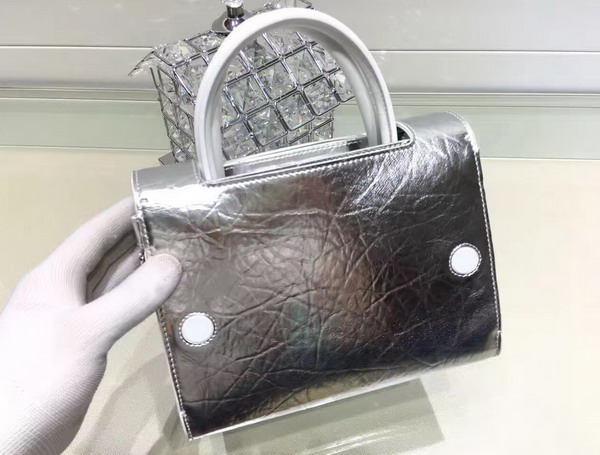 Mini Diorever Bag in Silver Calf Leather for Sale