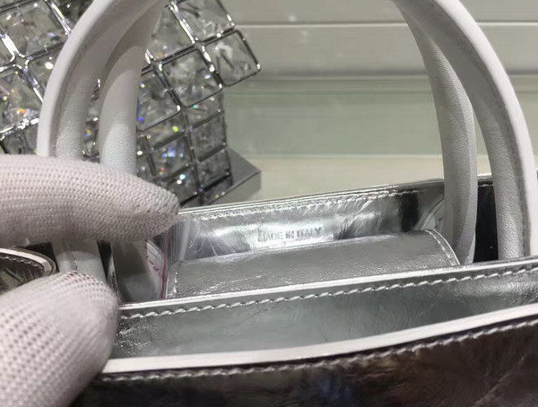 Mini Diorever Bag in Silver Calf Leather for Sale