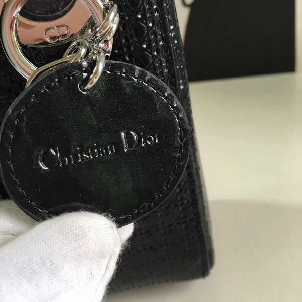 Mini Lady Dior Bag Black Calfskin with Micro Cannage Motif for Sale