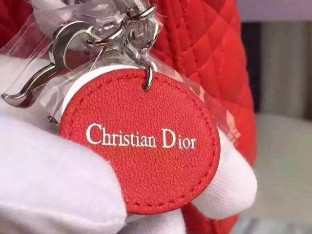 Mini Lady Dior Bag Red Lambskin Silver Hardware for Sale