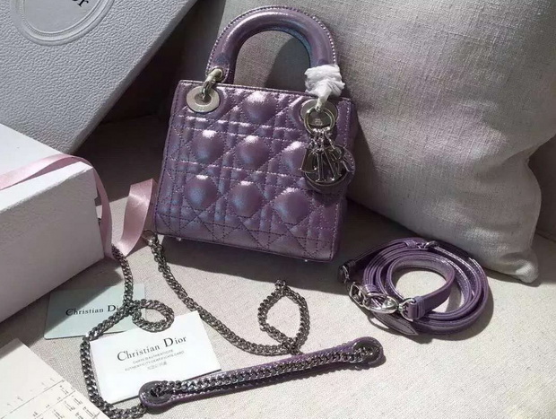 Mini Lady Dior Bag in Purple for Sale