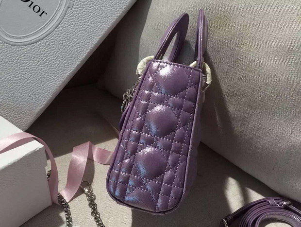 Mini Lady Dior Bag in Purple for Sale